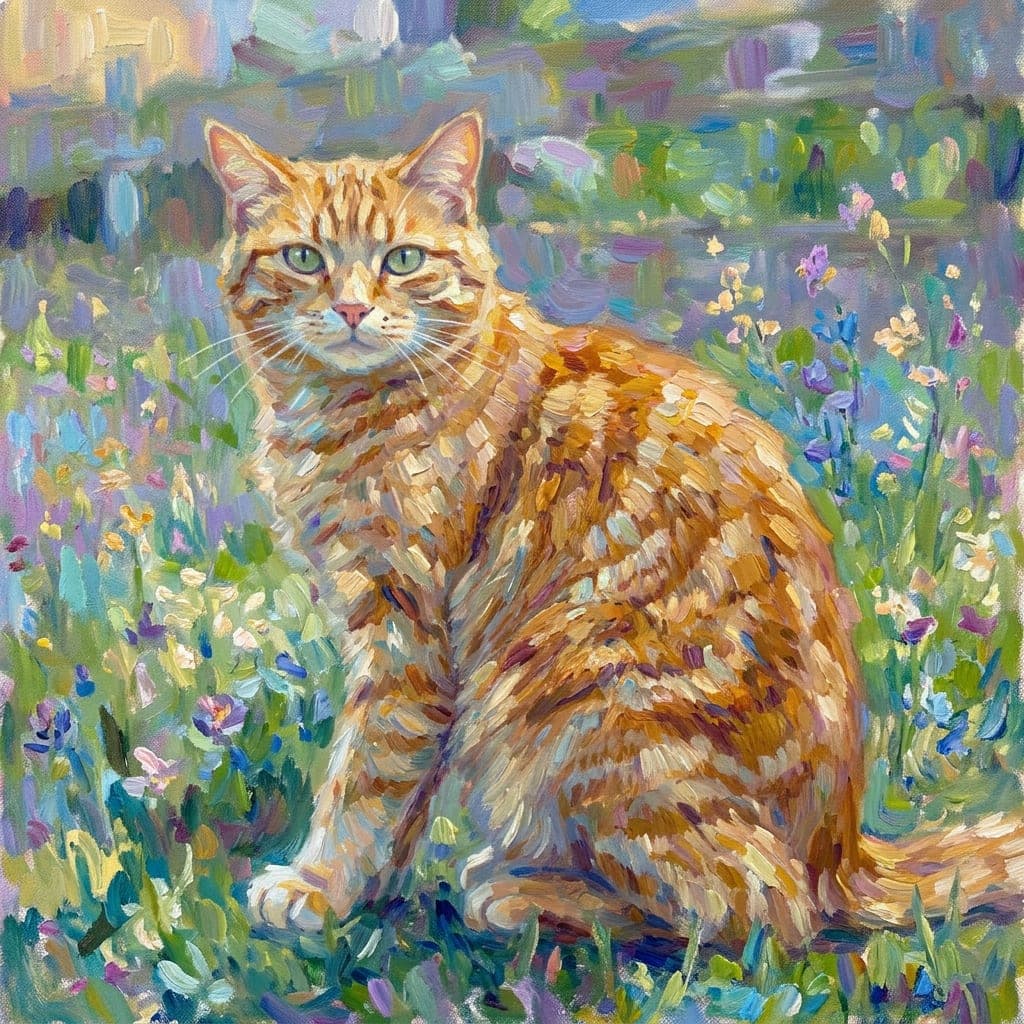 The same cat as a impressionist portrait