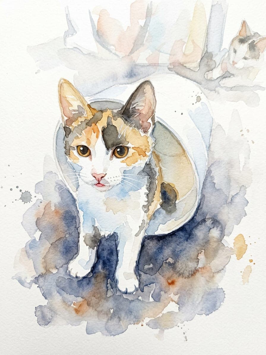 Watercolour · 40 × 50 cm · Black