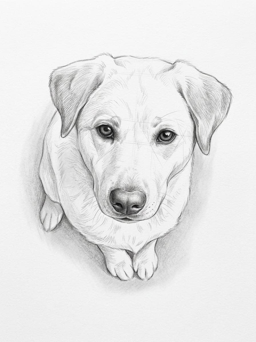Pencil sketch · 40 × 50 cm · Black